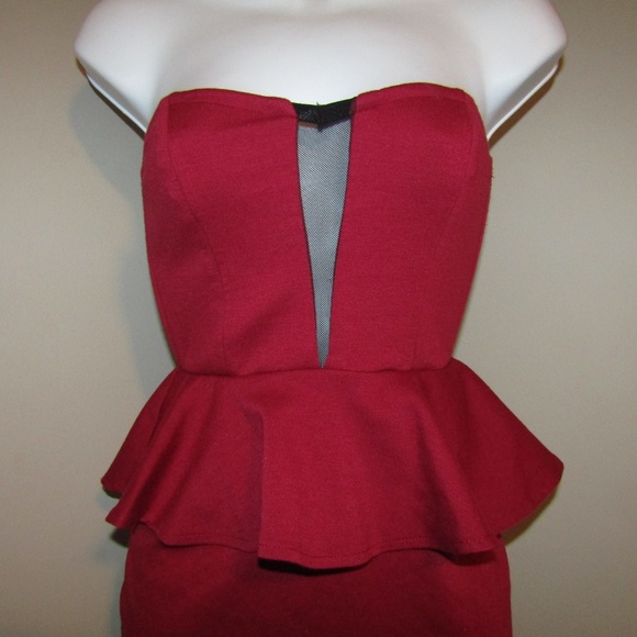Material Girl Dress Size XS Burgundy Red Black - Picture 3 of 8